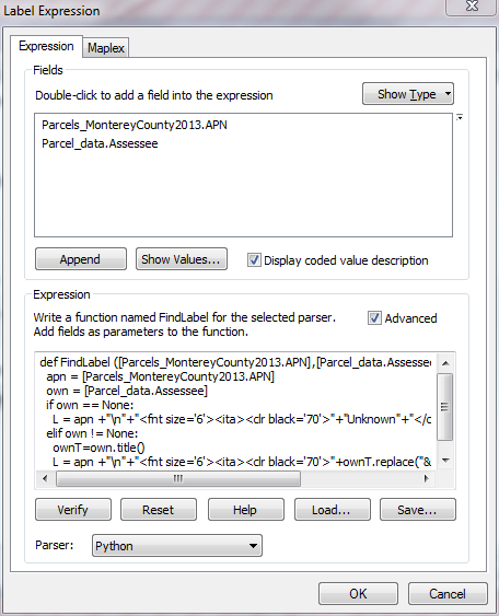 arcgis-label-expression-multiple-fields